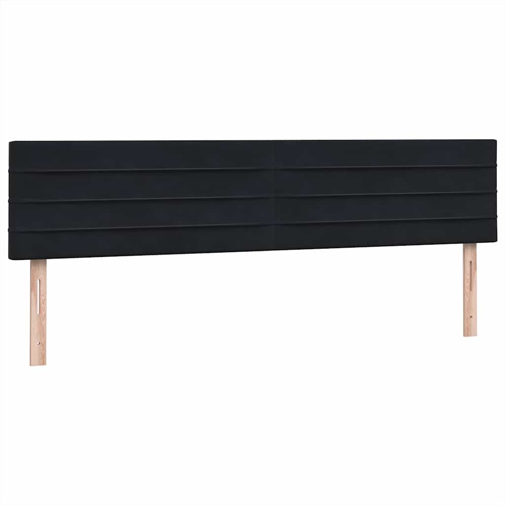 vidaXL Κρεβάτι Boxspring με Στρώμα & LED Μαύρο 180x210 εκ. Βελούδινο