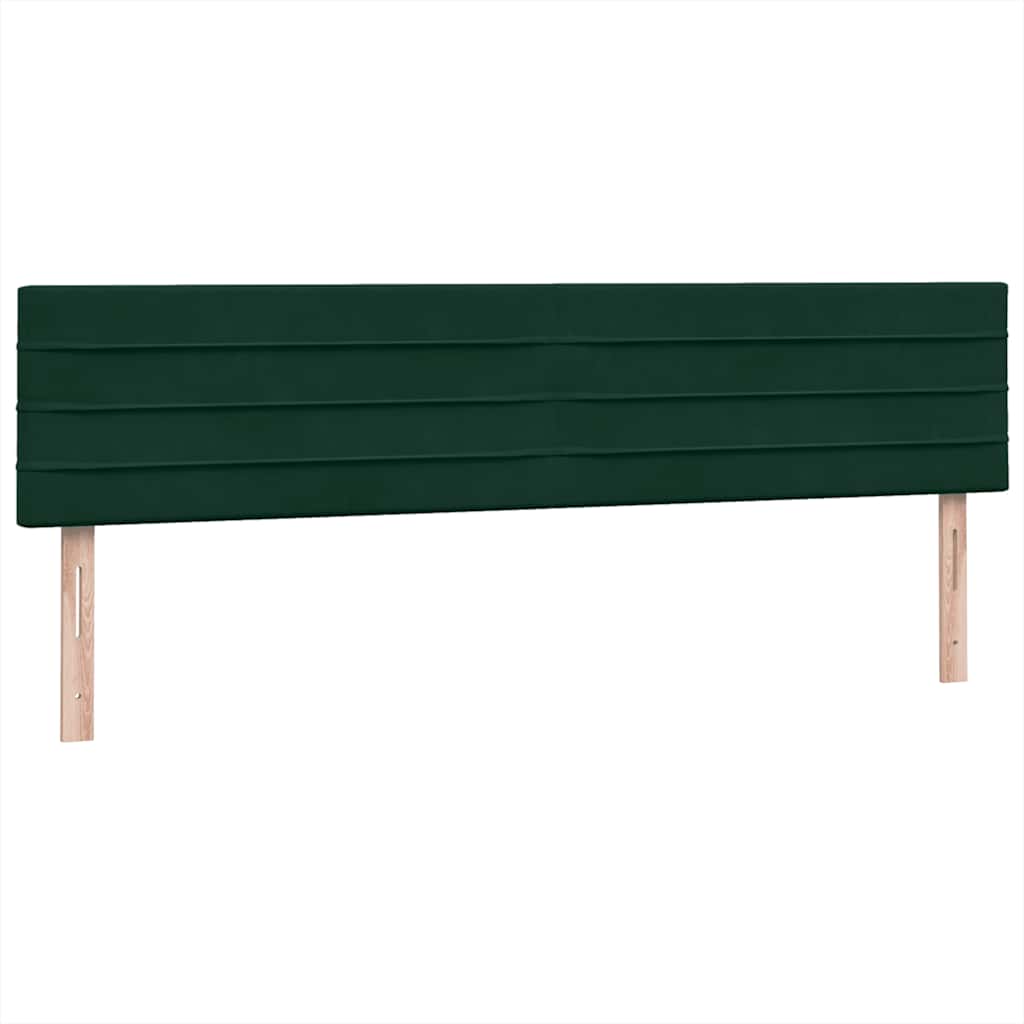vidaXL Κρεβάτι Boxspring με Στρώμα & LED σκούρο πράσινο 180x220cm Βελούδινο