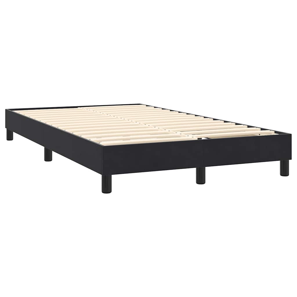 vidaXL Κρεβάτι Boxspring με Στρώμα & LED Μαύρο 160x210 εκ. Βελούδινο