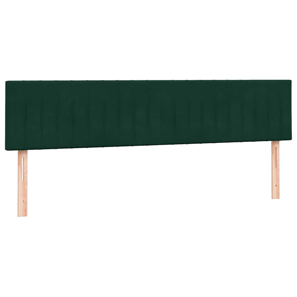 vidaXL Κρεβάτι Boxspring με Στρώμα & LED σκούρο πράσινο 180x220cm Βελούδινο