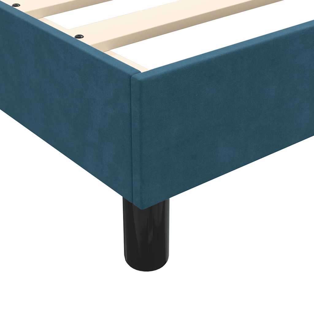 vidaXL Κρεβάτι Boxspring με Στρώμα & LED σκούρο μπλε 80x210 εκ. Βελούδινο