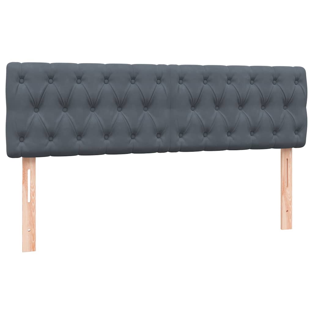 vidaXL Κρεβάτι Boxspring με Στρώμα & LED Σκούρο Γκρι 160x210 εκ. Βελούδινο