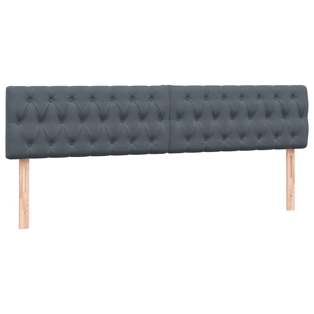 vidaXL Κρεβάτι Boxspring με Στρώμα & LED Σκούρο Γκρι 180x210 εκ. Βελούδινο