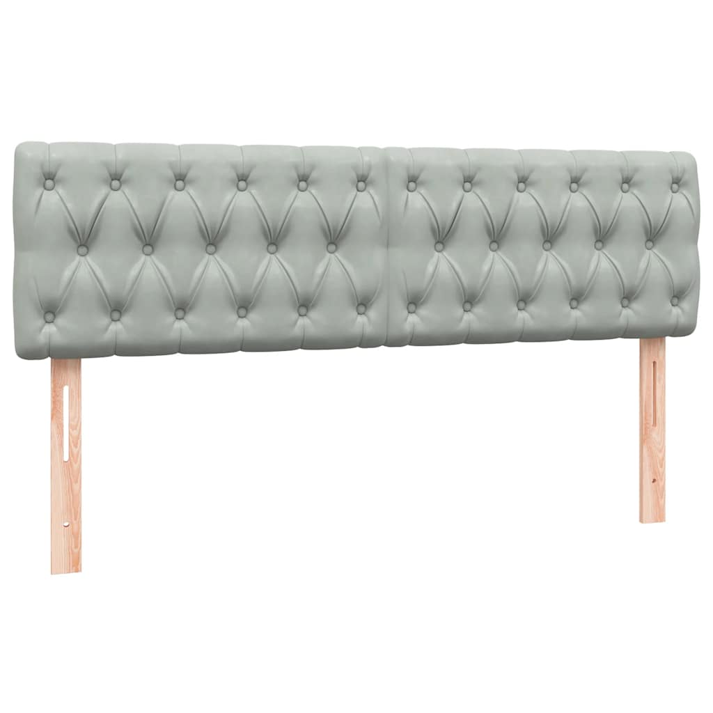 vidaXL Κρεβάτι Boxspring με Στρώμα & LED Ανοιχτό Γκρι 160x220 εκ. Βελούδινο