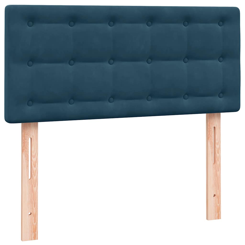 vidaXL Κρεβάτι Boxspring με Στρώμα & LED σκούρο μπλε 80x210 εκ. Βελούδινο