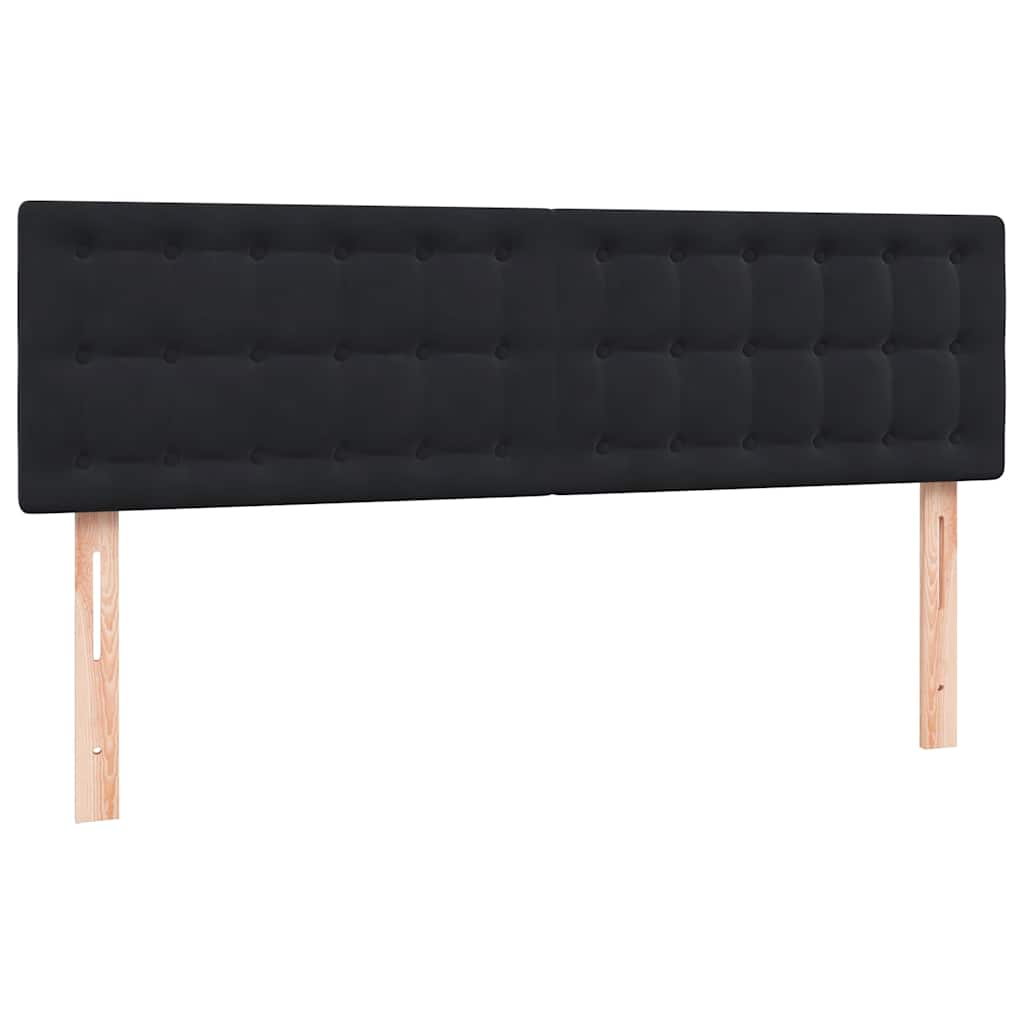 vidaXL Κρεβάτι Boxspring με Στρώμα & LED Μαύρο 160x210 εκ. Βελούδινο