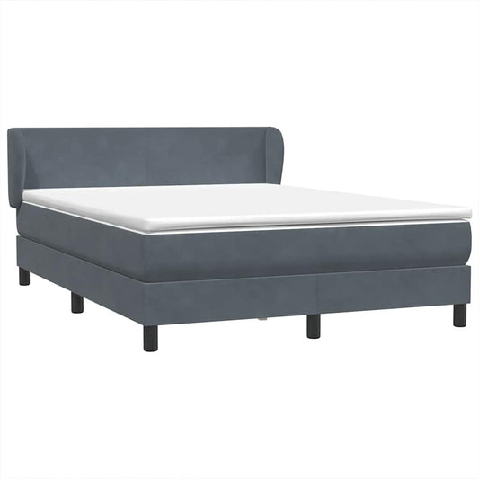 vidaXL Κρεβάτι Boxspring με Στρώμα Σκούρο Γκρι 160x210 εκ. Βελούδινο