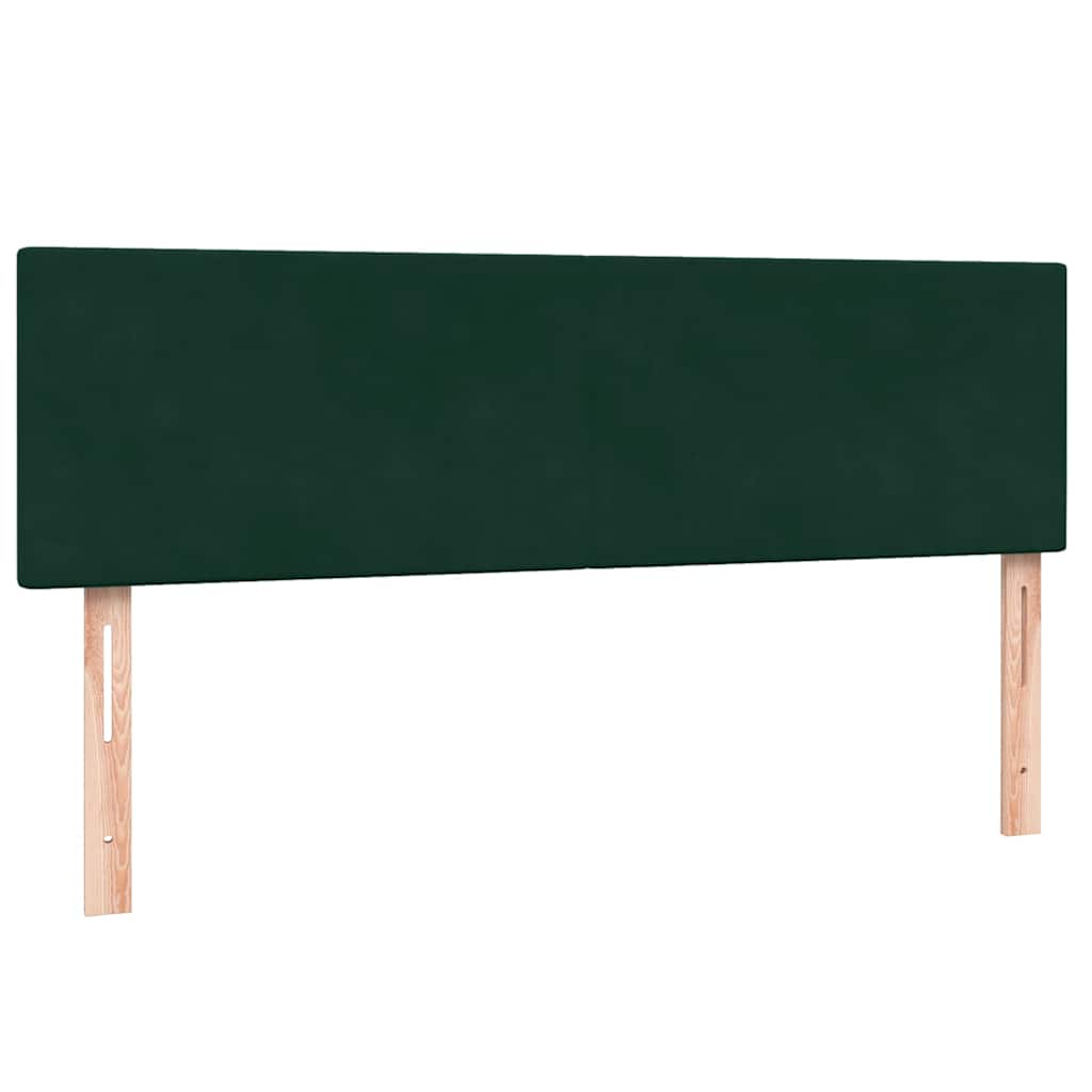 vidaXL Box Spring κρεβάτι με στρώμα σκούρο πράσινο 160x220cm Βελούδινο