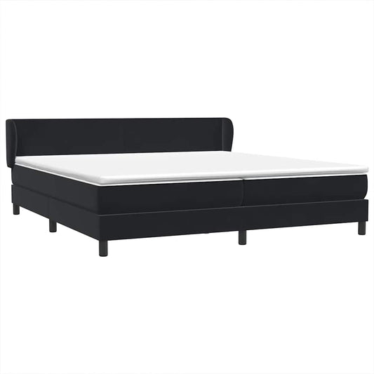 vidaXL Κρεβάτι Box Spring με στρώματα Μαύρο 180x220 cm Βελούδινο