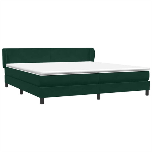 vidaXL Box Spring κρεβάτι με στρώματα σκούρο πράσινο Βελούδινο