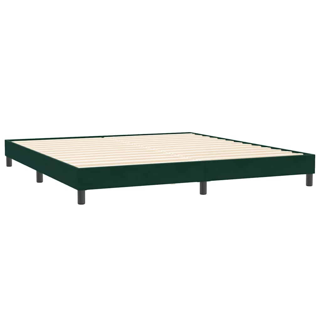 vidaXL Box Spring κρεβάτι με στρώματα σκούρο πράσινο Βελούδινο