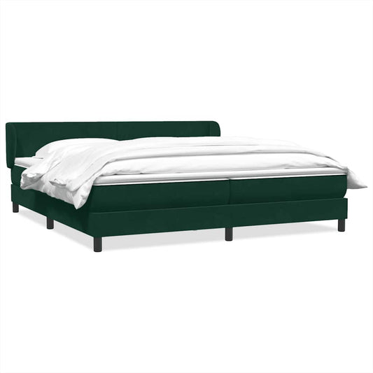 vidaXL Box Spring κρεβάτι με στρώματα σκούρο πράσινο Βελούδινο