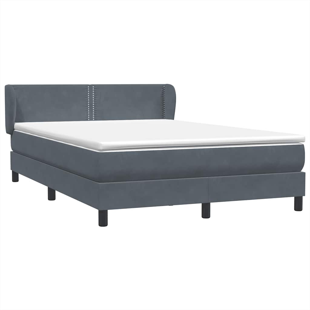 vidaXL Κρεβάτι Boxspring με Στρώμα Σκούρο Γκρι 160x210 εκ. Βελούδινο