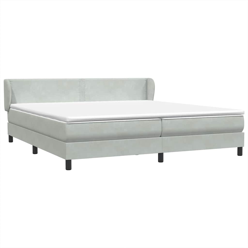 vidaXL Box Spring κρεβάτι με στρώματα ανοιχτό γκρι 180x210 cm Velvet