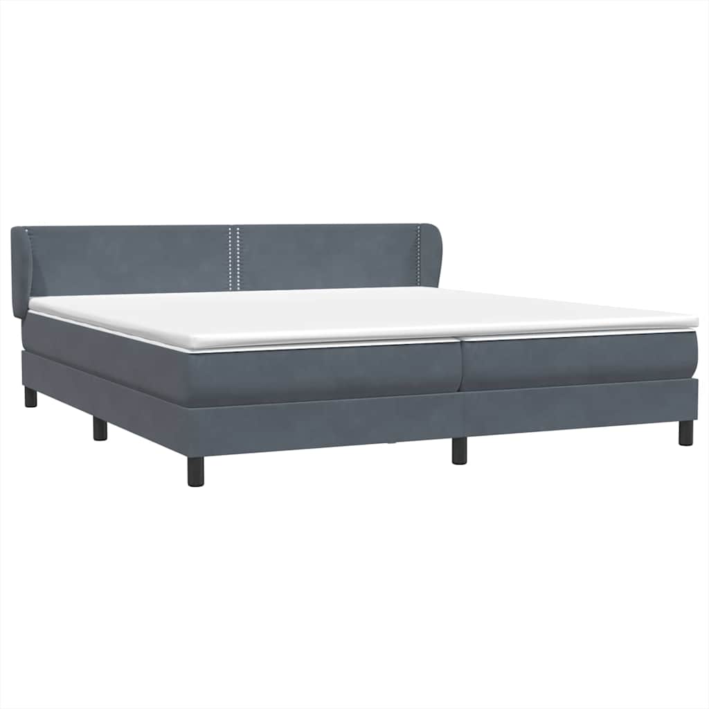 vidaXL Box Spring Κρεβάτι με στρώματα Σκούρο γκρι 180x210 cm Velvet