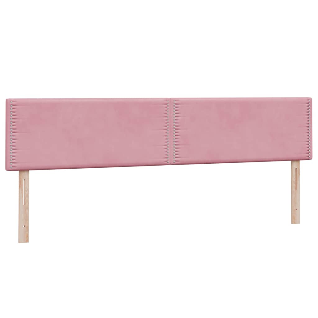 vidaXL Box Spring κρεβάτι με στρώματα ροζ 180x210 cm Βελούδινο