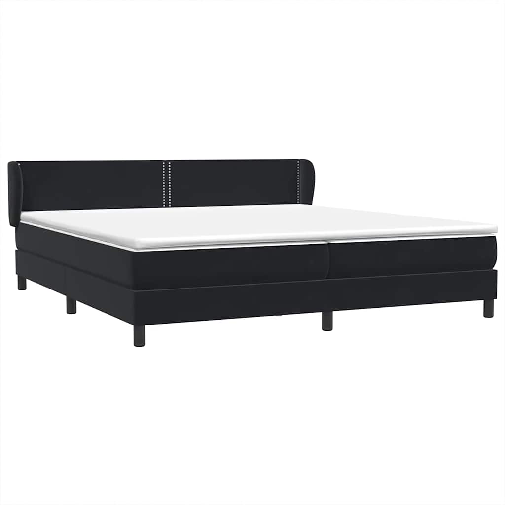 vidaXL Κρεβάτι Box Spring με στρώματα Μαύρο 180x220 cm Βελούδινο