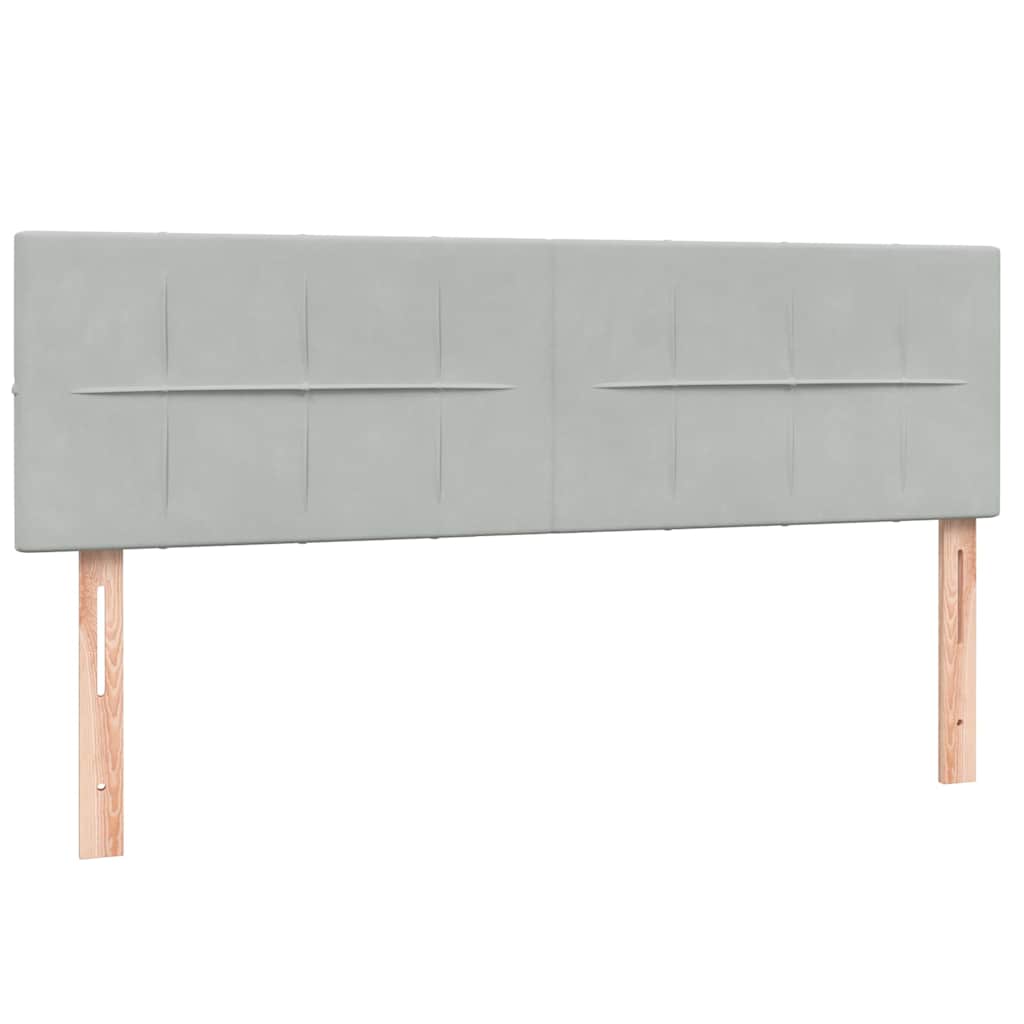 vidaXL Κρεβάτι Boxspring με Στρώμα Ανοιχτό Γκρι 160x210 εκ. Βελούδινο
