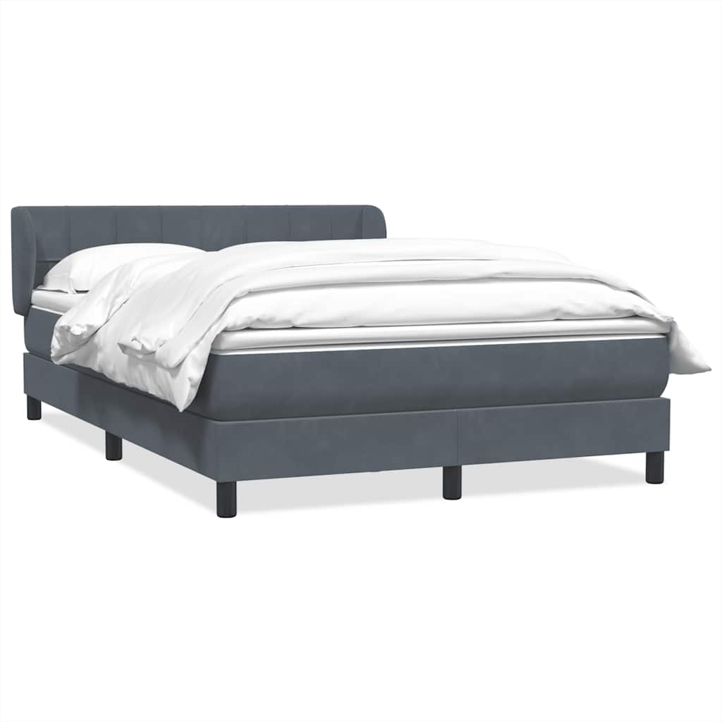 vidaXL Κρεβάτι Boxspring με Στρώμα Σκούρο Γκρι 160x210 εκ. Βελούδινο