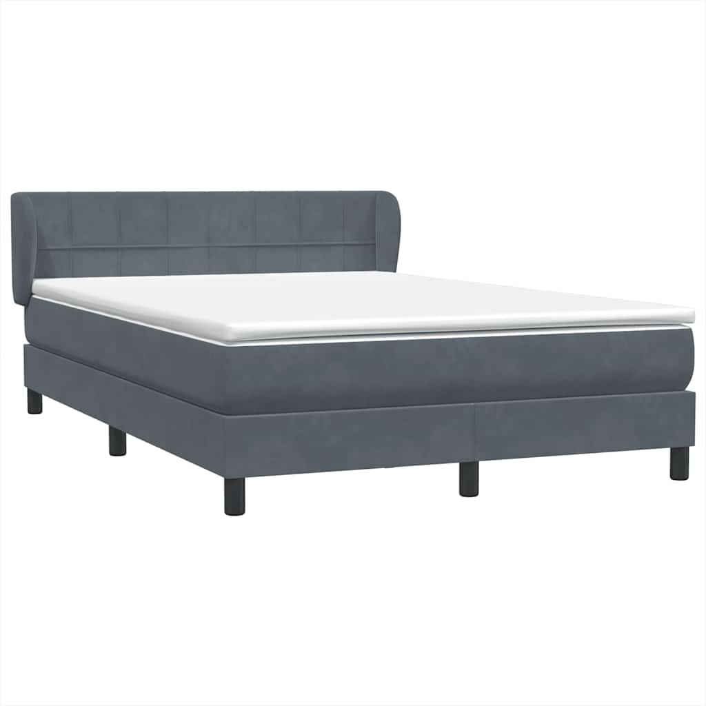 vidaXL Κρεβάτι Boxspring με Στρώμα Σκούρο Γκρι 160x210 εκ. Βελούδινο
