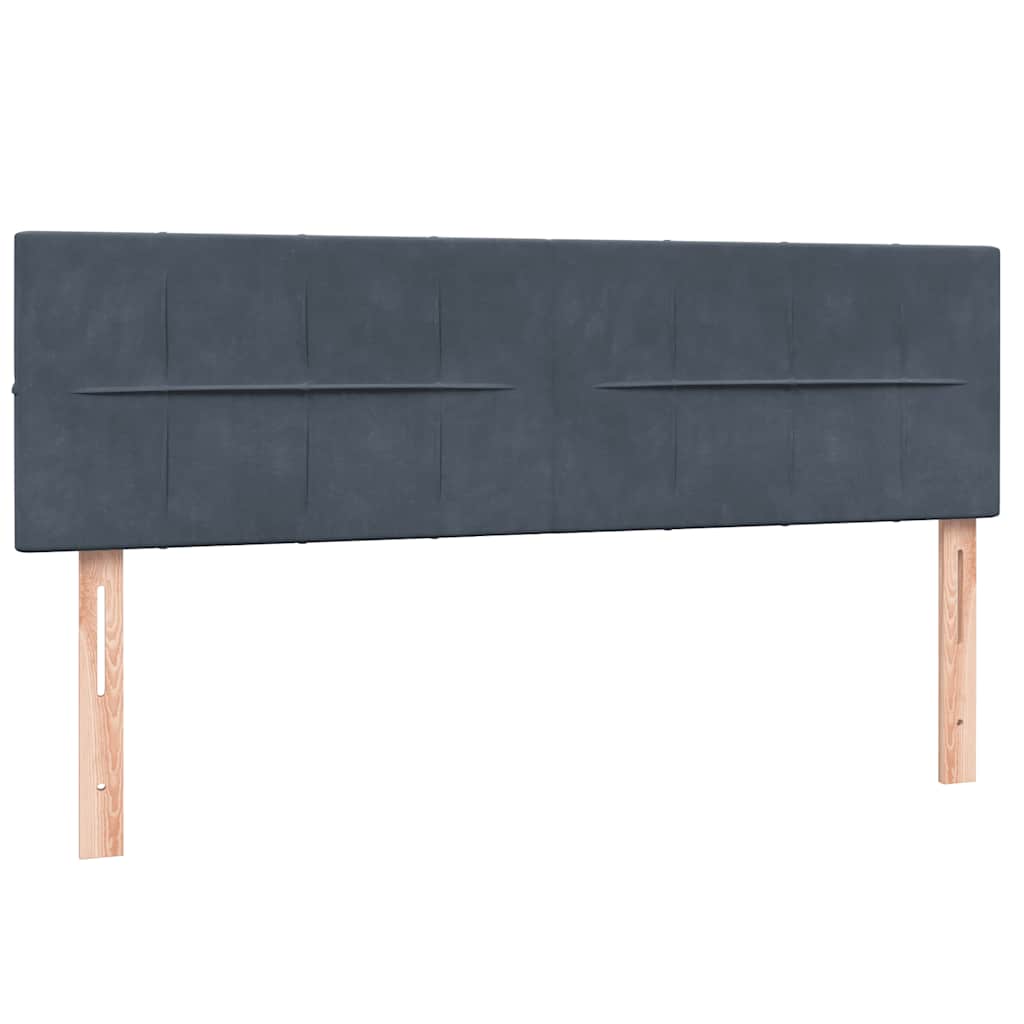 vidaXL Κρεβάτι Boxspring με Στρώμα Σκούρο Γκρι 160x210 εκ. Βελούδινο