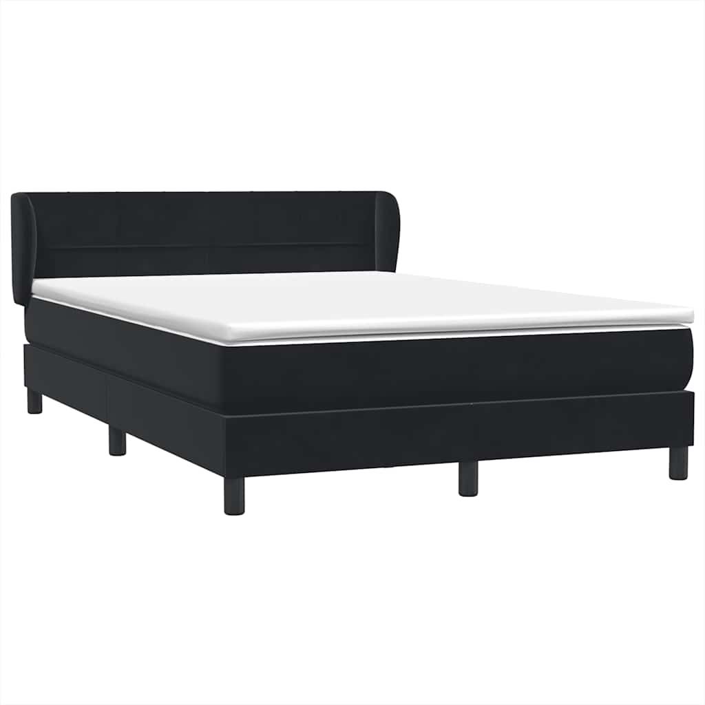vidaXL Κρεβάτι Boxspring με Στρώμα Μαύρο 160x210 εκ. Βελούδινο