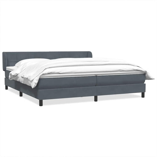 vidaXL Box Spring Κρεβάτι με στρώματα Σκούρο γκρι 180x210 cm Velvet