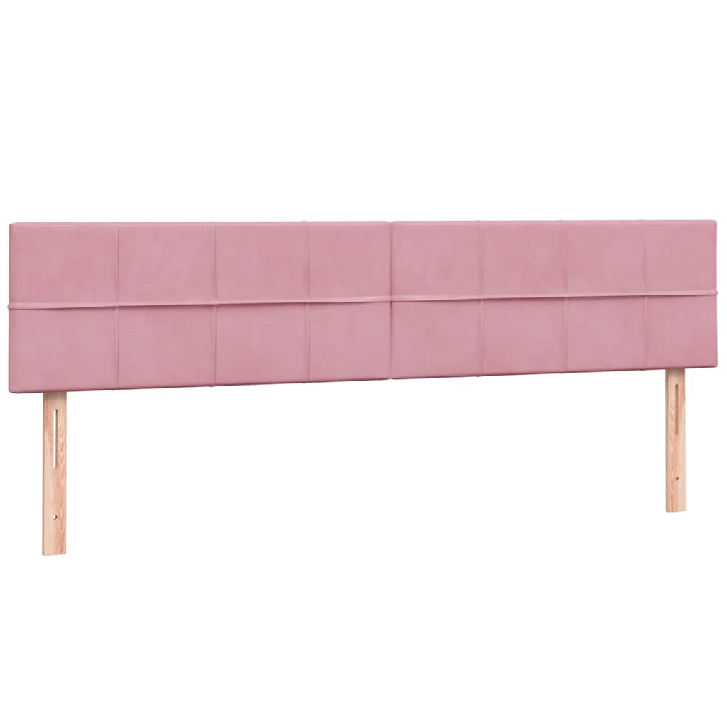 vidaXL Box Spring κρεβάτι με στρώματα ροζ 180x210 cm Βελούδινο