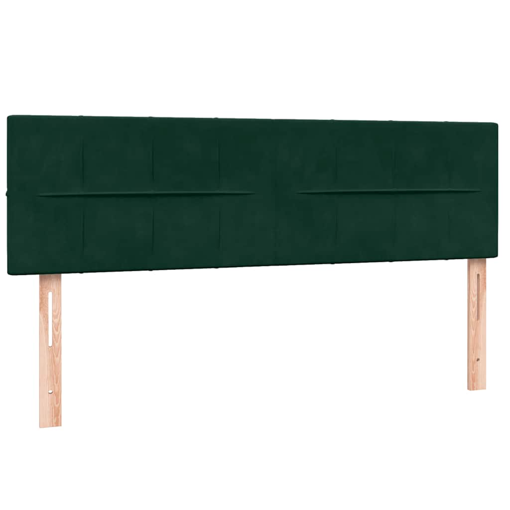 vidaXL Box Spring κρεβάτι με στρώμα σκούρο πράσινο 160x220cm Βελούδινο