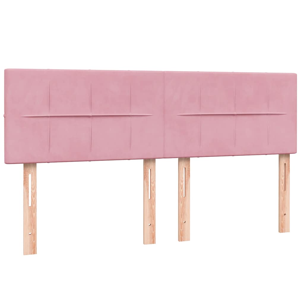vidaXL Box Spring κρεβάτι με στρώμα ροζ 160x220 cm Βελούδινο