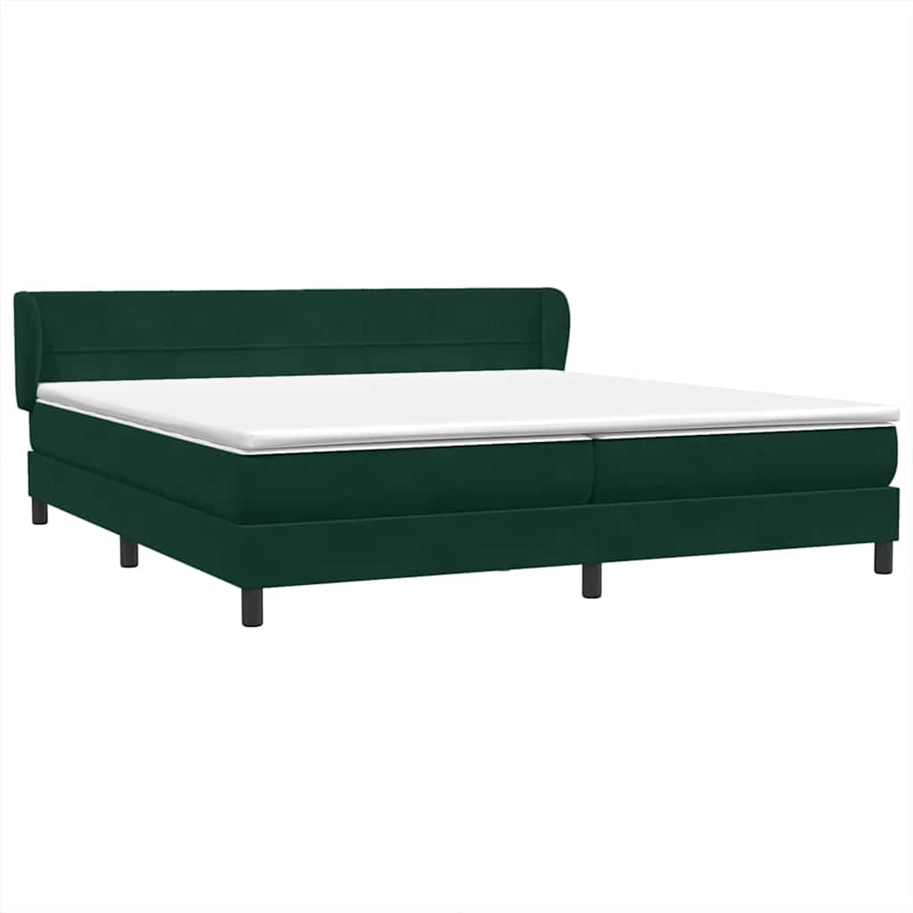 vidaXL Box Spring κρεβάτι με στρώματα σκούρο πράσινο Βελούδινο