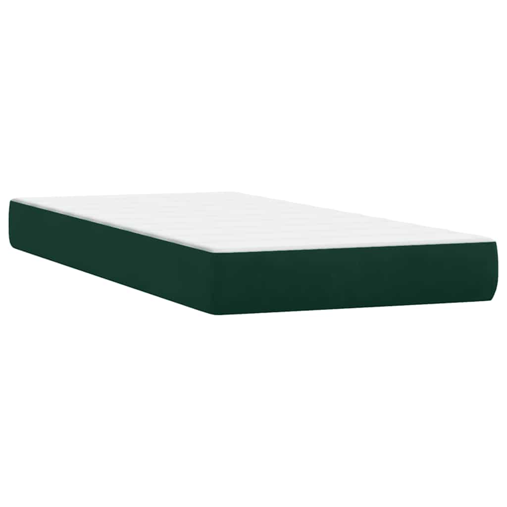 vidaXL Box Spring κρεβάτι με στρώματα σκούρο πράσινο Βελούδινο