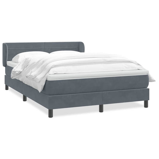 vidaXL Κρεβάτι Boxspring με Στρώμα Σκούρο Γκρι 160x210 εκ. Βελούδινο