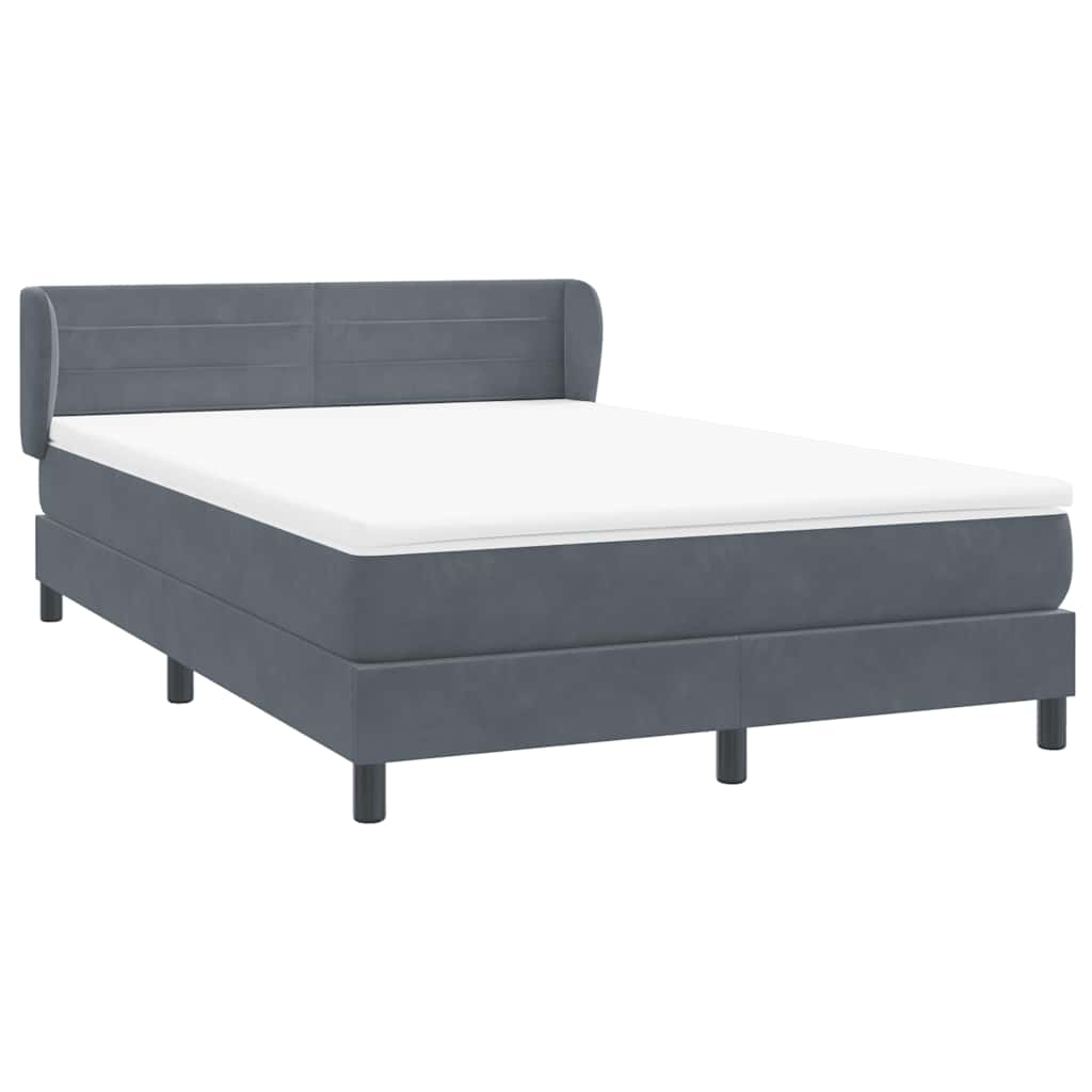 vidaXL Κρεβάτι Boxspring με Στρώμα Σκούρο Γκρι 160x210 εκ. Βελούδινο