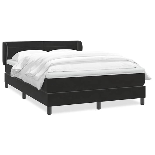 vidaXL Κρεβάτι Boxspring με Στρώμα Μαύρο 160x210 εκ. Βελούδινο