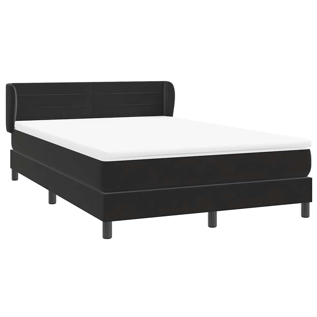 vidaXL Κρεβάτι Boxspring με Στρώμα Μαύρο 160x210 εκ. Βελούδινο