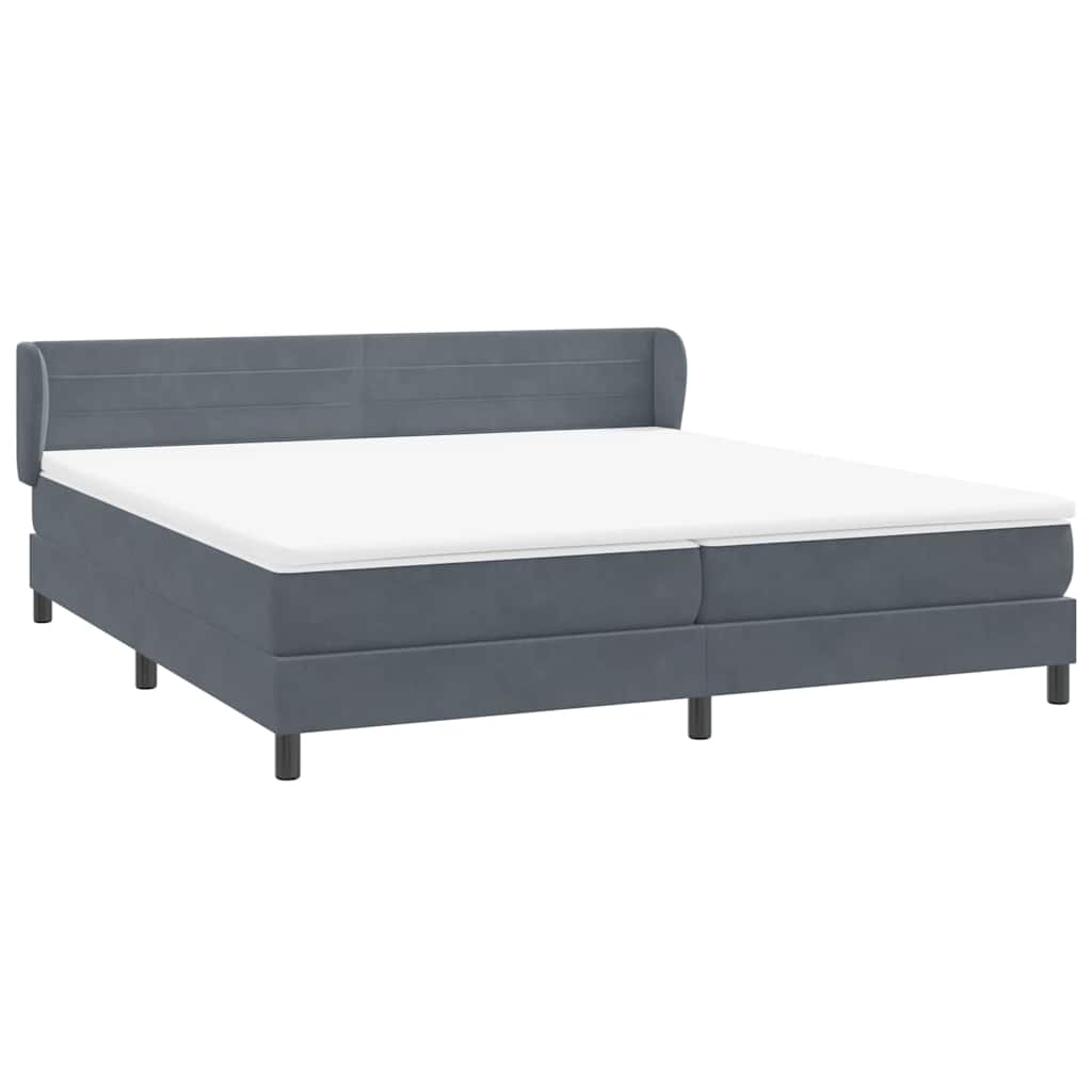 vidaXL Box Spring Κρεβάτι με στρώματα Σκούρο γκρι 180x210 cm Velvet