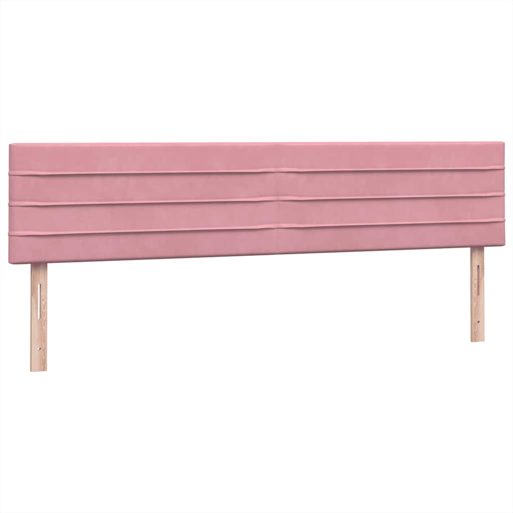 vidaXL Box Spring κρεβάτι με στρώματα ροζ 180x210 cm Βελούδινο