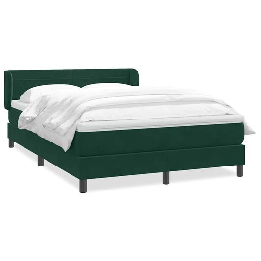 vidaXL Box Spring κρεβάτι με στρώμα σκούρο πράσινο 160x220cm Βελούδινο