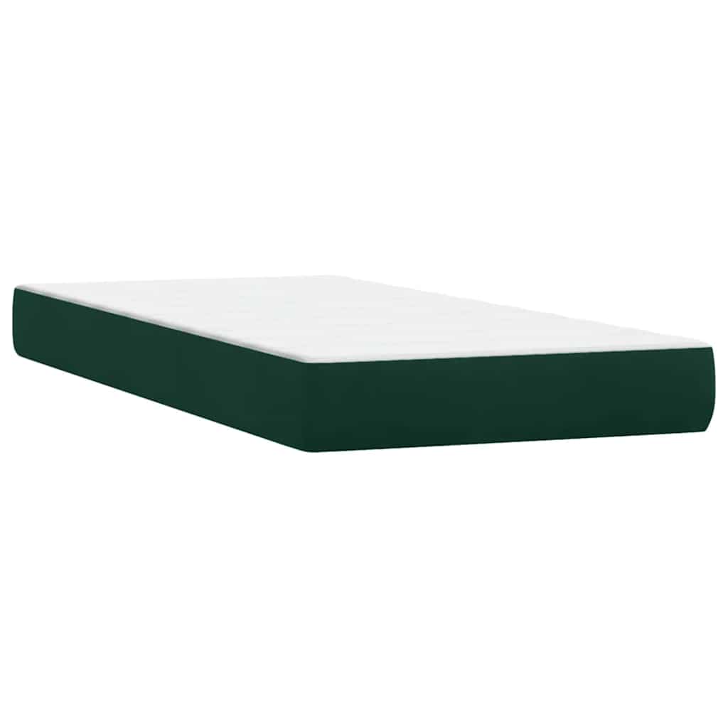 vidaXL Box Spring κρεβάτι με στρώματα σκούρο πράσινο Βελούδινο