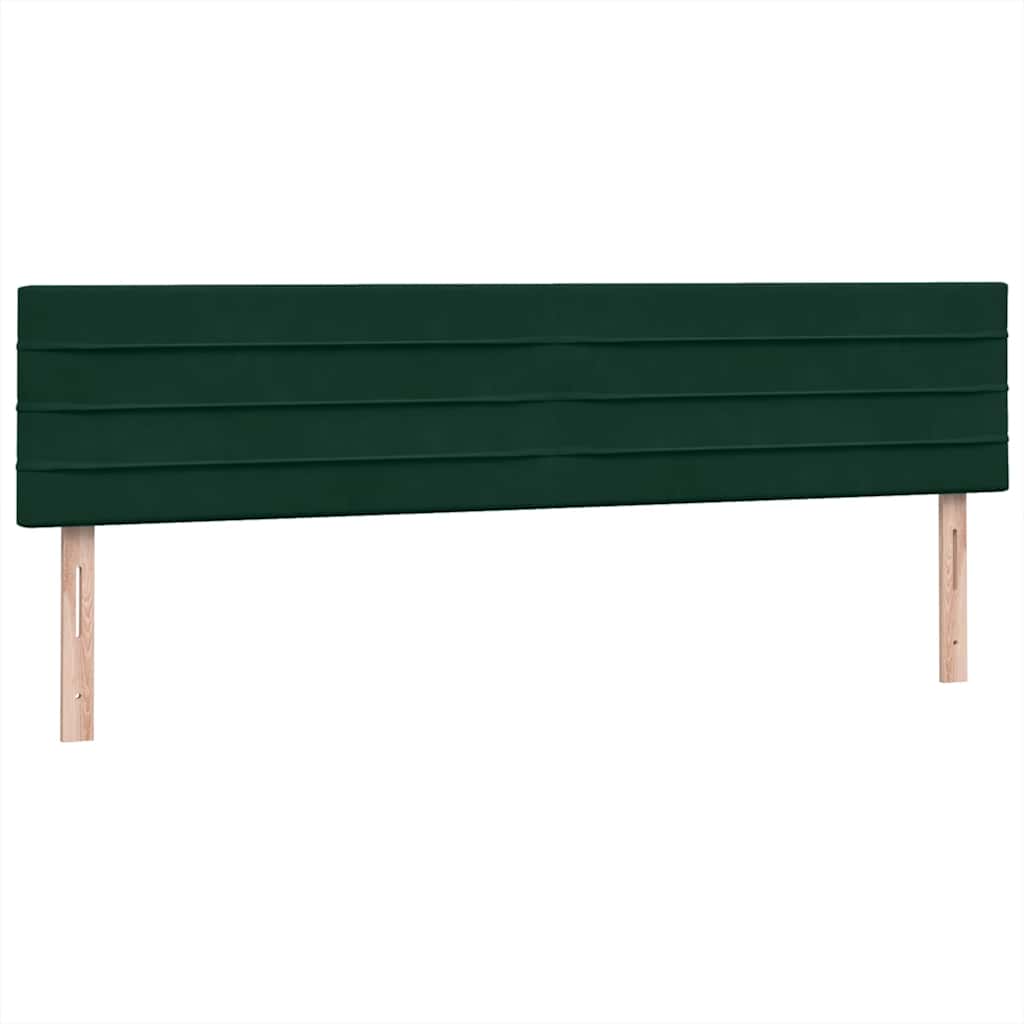 vidaXL Box Spring κρεβάτι με στρώματα σκούρο πράσινο Βελούδινο
