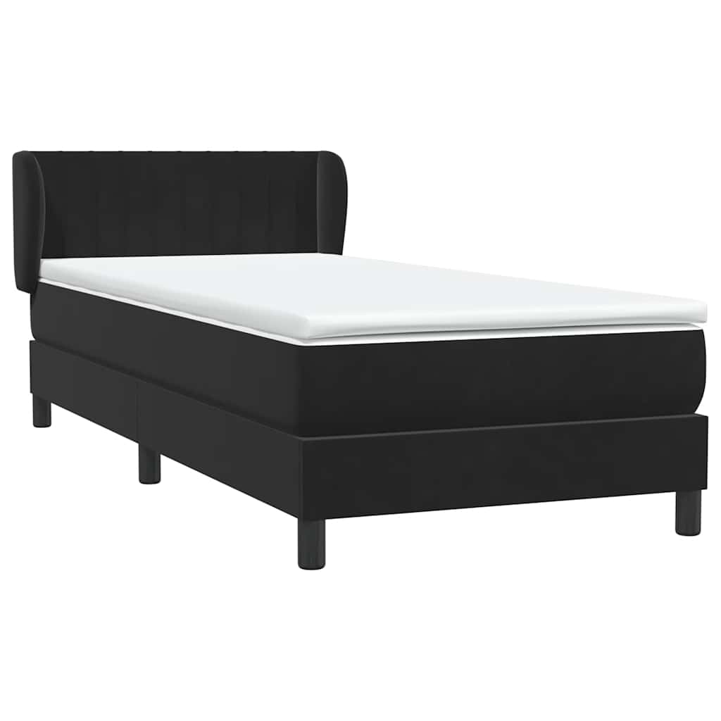vidaXL Box Spring Κρεβάτι με στρώμα Μαύρο 80x210 εκ. Βελούδινο
