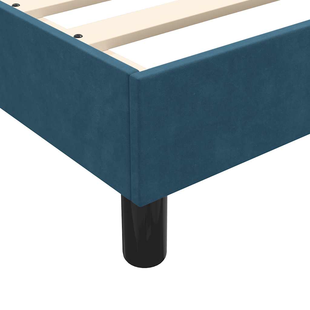 vidaXL Box Spring κρεβάτι με στρώμα σκούρο μπλε 80x210 εκ. Βελούδινο