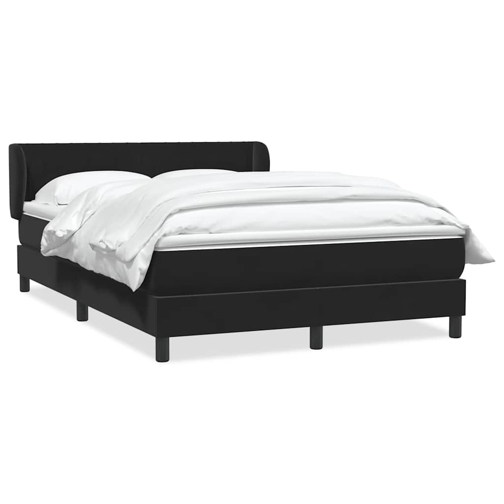 vidaXL Κρεβάτι Boxspring με Στρώμα Μαύρο 160x210 εκ. Βελούδινο