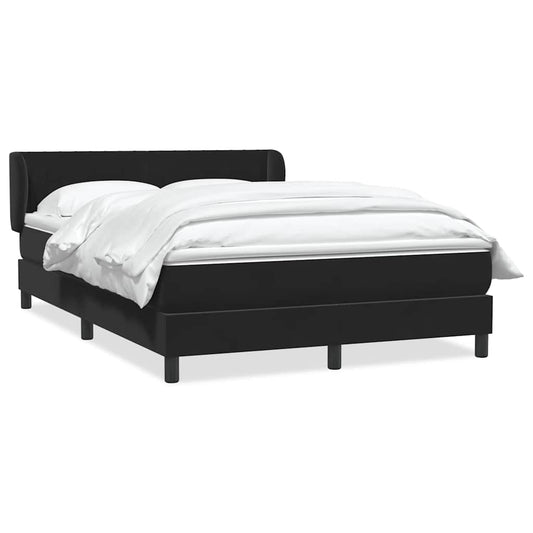 vidaXL Κρεβάτι Boxspring με Στρώμα Μαύρο 160x210 εκ. Βελούδινο