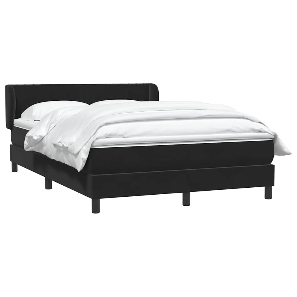 vidaXL Κρεβάτι Boxspring με Στρώμα Μαύρο 160x210 εκ. Βελούδινο