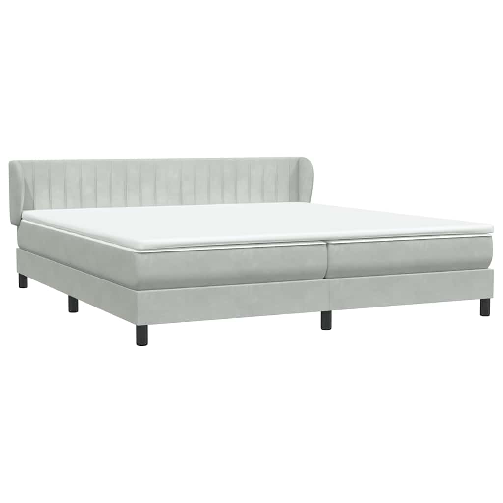vidaXL Box Spring κρεβάτι με στρώματα ανοιχτό γκρι 180x210 cm Velvet