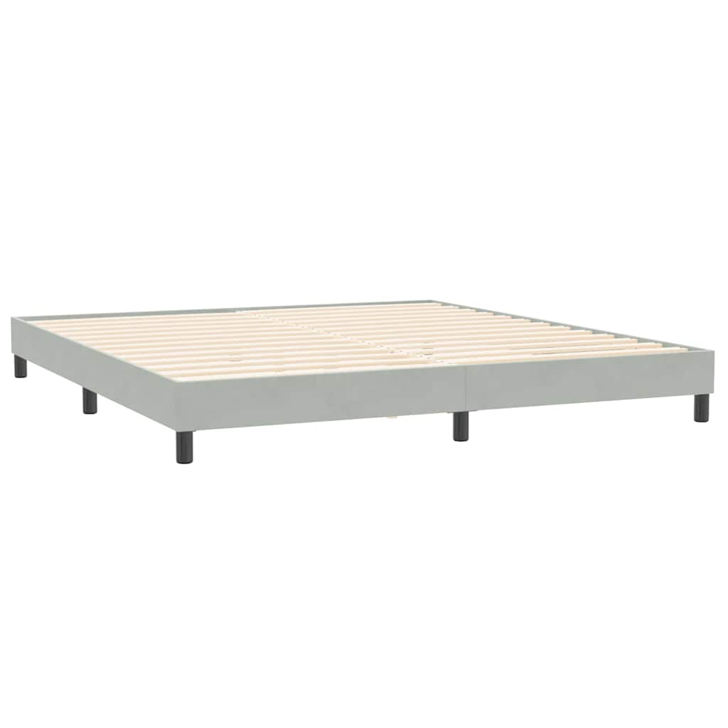 vidaXL Box Spring κρεβάτι με στρώματα ανοιχτό γκρι 180x210 cm Velvet