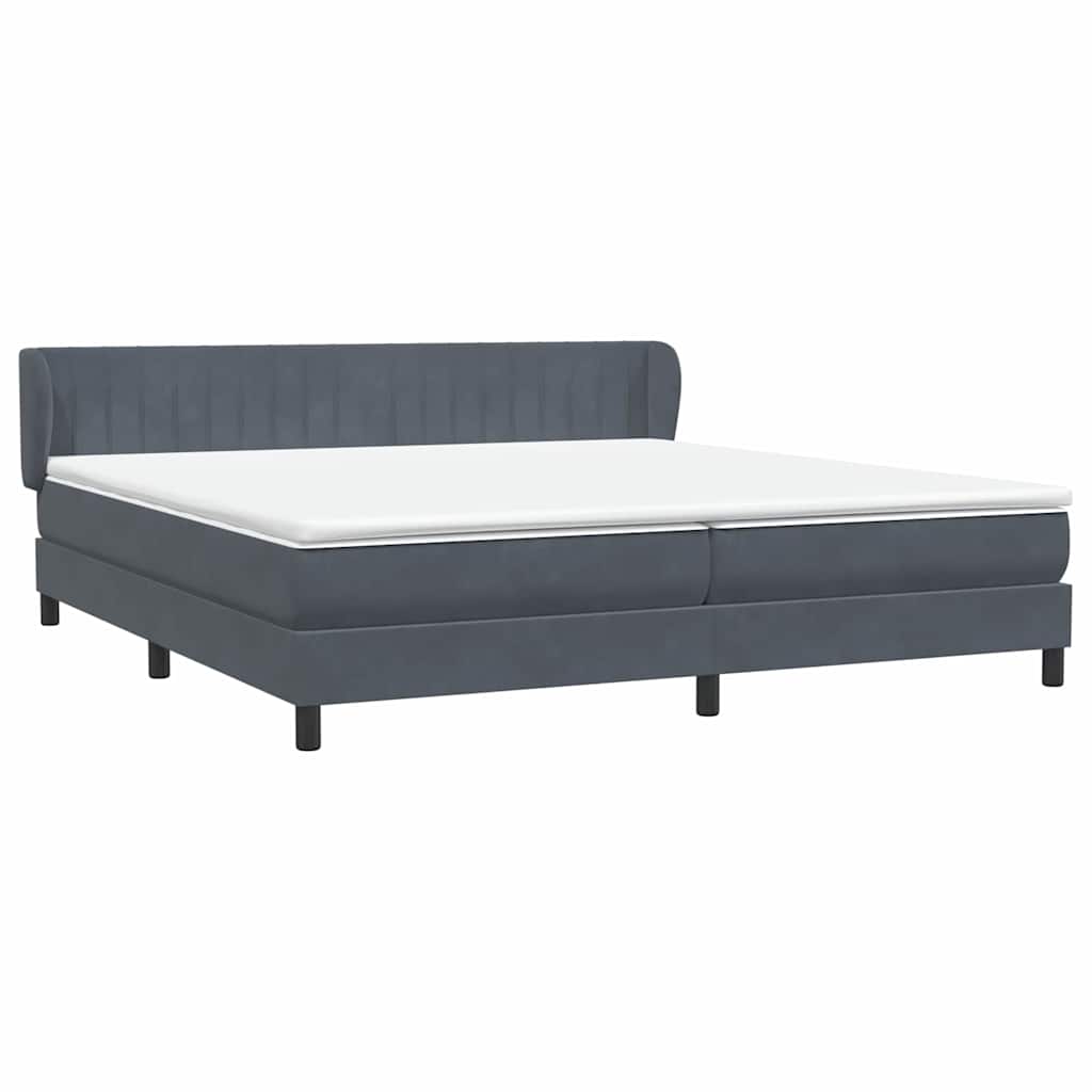 vidaXL Box Spring Κρεβάτι με στρώματα Σκούρο γκρι 180x210 cm Velvet