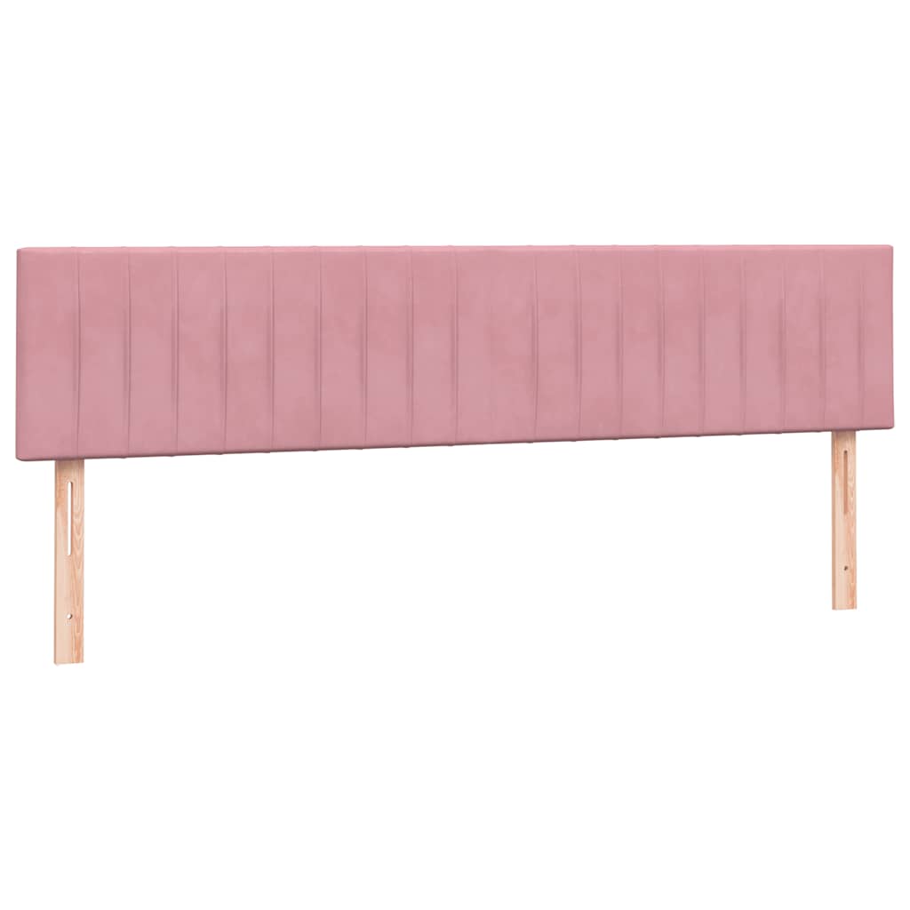 vidaXL Box Spring κρεβάτι με στρώματα ροζ 180x210 cm Βελούδινο